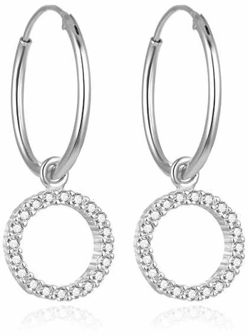 Beneto Stylish round sidabrinis earrings AGUC2060