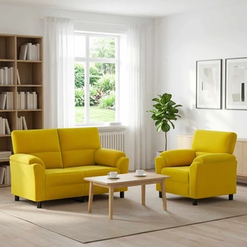 Sofa Sofos komplektas 2 vnt. Geltona Aksomas