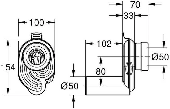 Horizontalus pisuaro sifonas Grohe 39732000