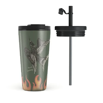 Fire Is Catching - Travel Mug, 500 ml / Flap & Straw Set