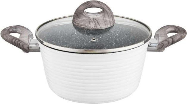 Puodas su powłoką Qualum Basic Stone Edition Wavy 20 cm AMBITION