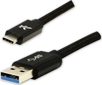 Kabelis USB Logo USB-A - USB-C 1 m Juodas kaina