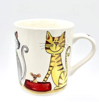 Keramikinis puodelis su katinu, 250 ml.