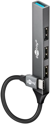 Goobay 74457 interface hub USB 3.2 Gen 2 (3.1 Gen 2) Type-C 5000 Mbit/s Light pilkas