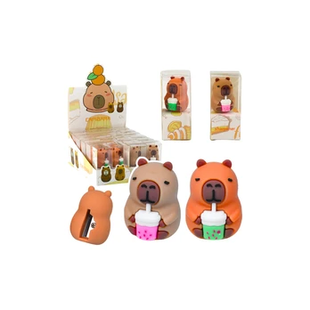 Lean Capybara Sharpener With Cup School Office Brown