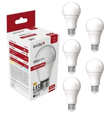 Avide LED lemputė 9,5W A60 E27 5vnt