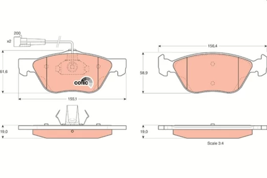 TRW GDB1212 Brake pad set