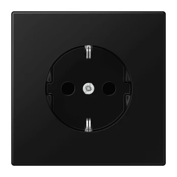JUNG Lizdas SCHUKO juodas matinis 16A 250V (LS Serija)