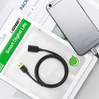 USB 3.0 kabelis UGREEN 10368B, vyriškas, 1 m (juodas)