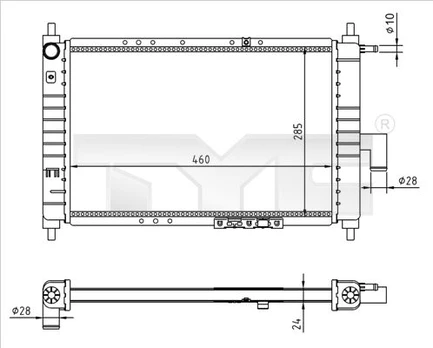 Radiatorius, variklio aušinimas TYC 706-0023-R