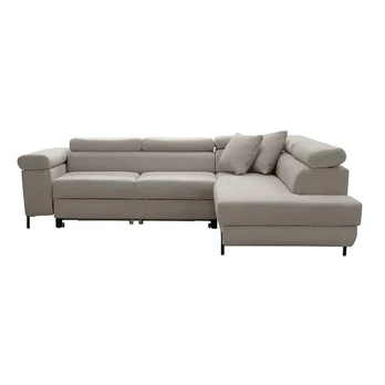 Kampinė sofa su miegojimo funkcija Samson, ruda, Dešininis variantas