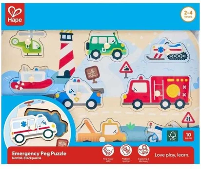 Hape Emergency Vehicles Peg Puzzle