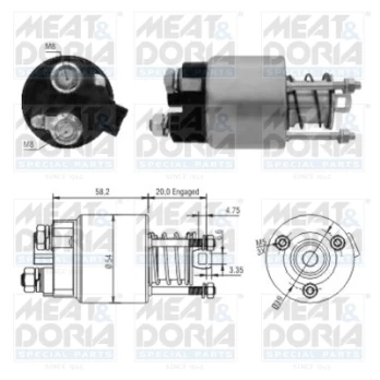 solenoidinis jungiklis, starteris MD46101