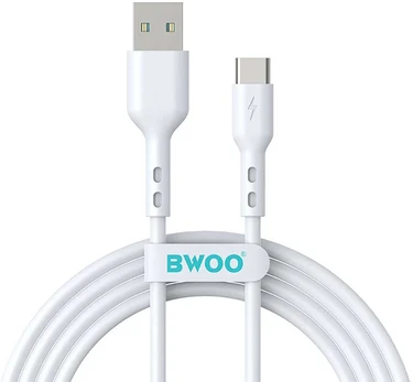 BWOO 3A cable BO-X172C USB-A to USB-C 1m baltas