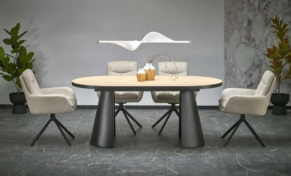 GIACOMO table natural/juodas