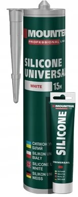 Universalus silikonas baltas stiklo hermetikas Mounter 280ml