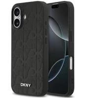 Dėklas DKNY PU Leather Grid Pattern Magsafe Case for iPhone 17 Juodas