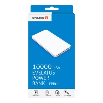 Evelatus Power Bank EPB02 10000mAh universalus baltas