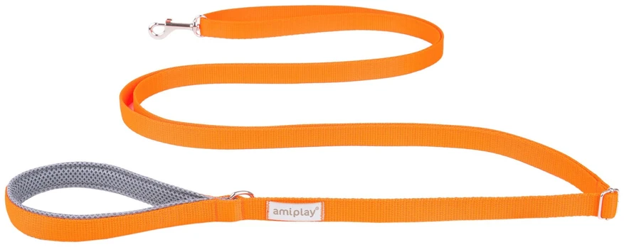 Pavadėlis Amiplay Samba, oranžinis, S, 1.6-3m x 1.5cm