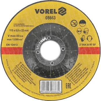 Vorel METALO ŠLIFIMO DISKAS 115X6X22