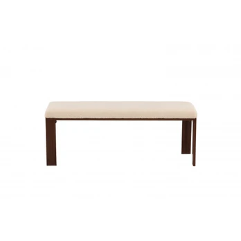 Chester Bench - Dark walnut wood look / Offwhite Fleece
