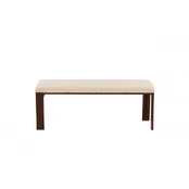 Chester Bench - Dark walnut wood look / Offwhite Fleece kaina