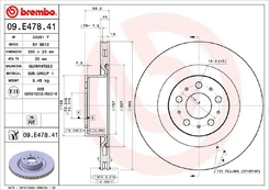 Stabdžių diskas BREMBO 09.E478.41 kaina