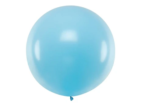 PartyDeco Didelis apvalus balionas 1m, melsvas