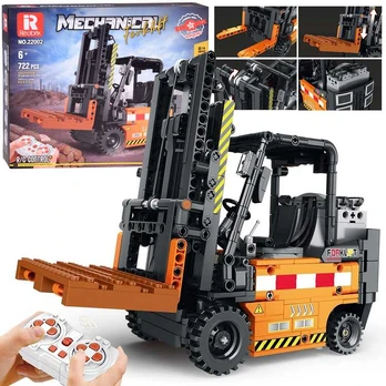 Jokomisiada Construction blocks Remote-controlled FORKLIFT, mobile, 722 pieces, ZA5796
