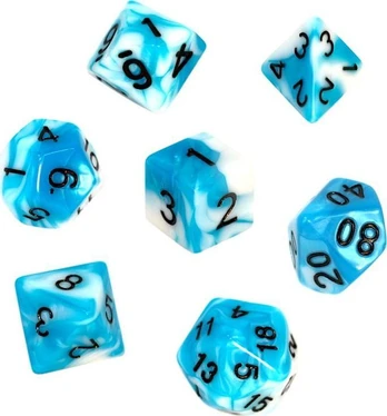 Žaidimo kauliukai Rebel RPG Dice Set - Blue and White