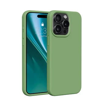 Dėklas Etteri Silicone case for iPhone 12 / 12 Pro 6,1' light žalias