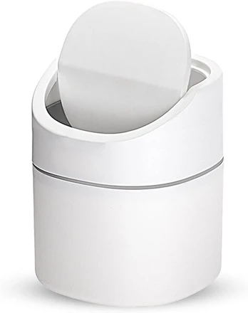 Mini šiukšlinė, 2 l, su dangčiu, balta
