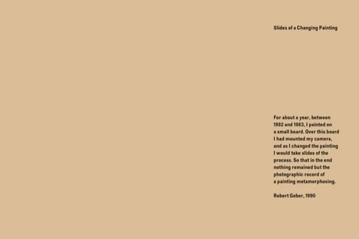 Robert Gober: Slides of a Changing Painting