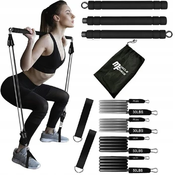MuscleForge® prisitraukimo strypas su pasipriešinimo juostomis