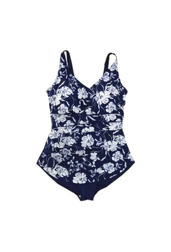 Fuba plus size one piece swimsuit/25131/blue/white