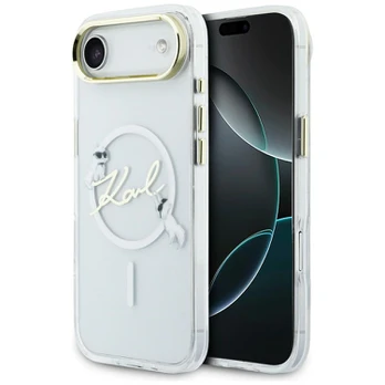 Karl Lagerfeld IML „Choupettes Karl Script Logo MagSafe“ dėklas, skirtas „iPhone Air“, permatomas