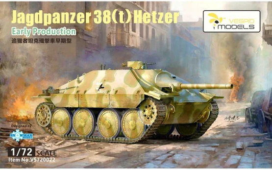 Vespid Models VESPID Jagdpanzer 38(t) Hetzer ankstyvas 1/72 tanko modelis