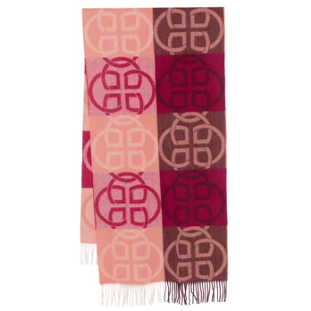 Šalikas moterims, Rožinė, monogram wool scarf