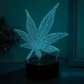 3D Klevo lapo lempa, RGB7 spalva