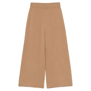 Kelnės moterims, Ruda, Culotte pants-soft wool