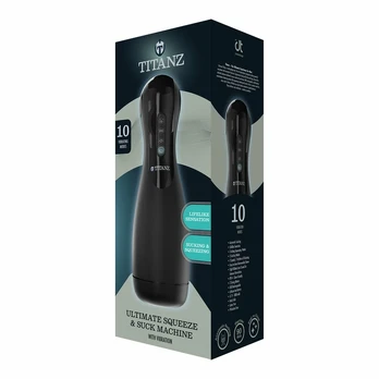 Titanz Ultimate Squeeze & Suck Machine - Multi-Function, Rechargeable, Black
