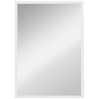 Stačiakampis sieninis veidrodis 50x70 cm, baltas, MDF rėmas
