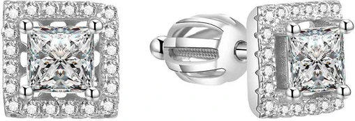 Beneto Sidabrinis square earrings AGUP1553S
