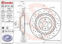 Stabdžių diskas BREMBO 09.D174.33 kaina
