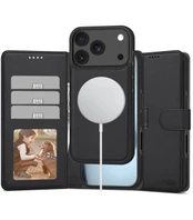Dėklas TECH-PROTECT WALLET MAGSAFE IPHONE 17 PRO MAX MATTE Juodas