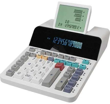 Sharp Calculator EL-1901, balta ir pilka, stalinis, 12 vietų