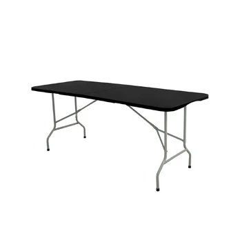 Sulankstomas lauko stalas, 180 x 70 x 74 cm, juodas