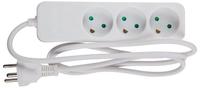 MicroConnect Power strip 3 lizdai 5m Baltas