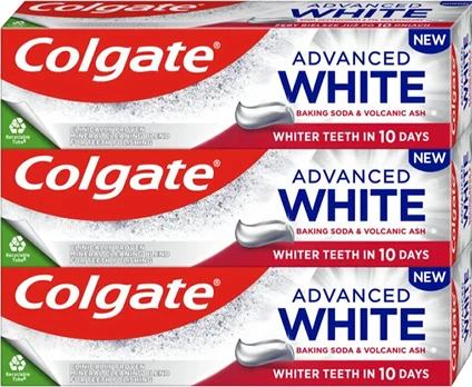Colgate Advanced White Baking Soda & Volcanic Ash Trio Whitening Toothpaste 3 x 75 ml 75ml Unisex