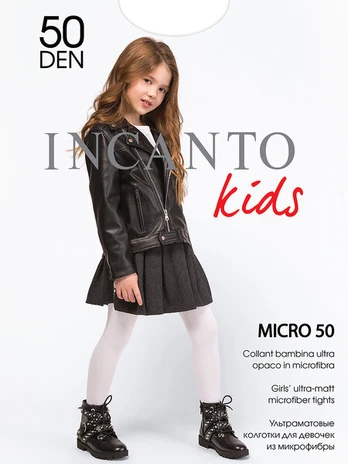 Pėdkelnės mergaitėms Incanto Micro 50 DEN, baltos